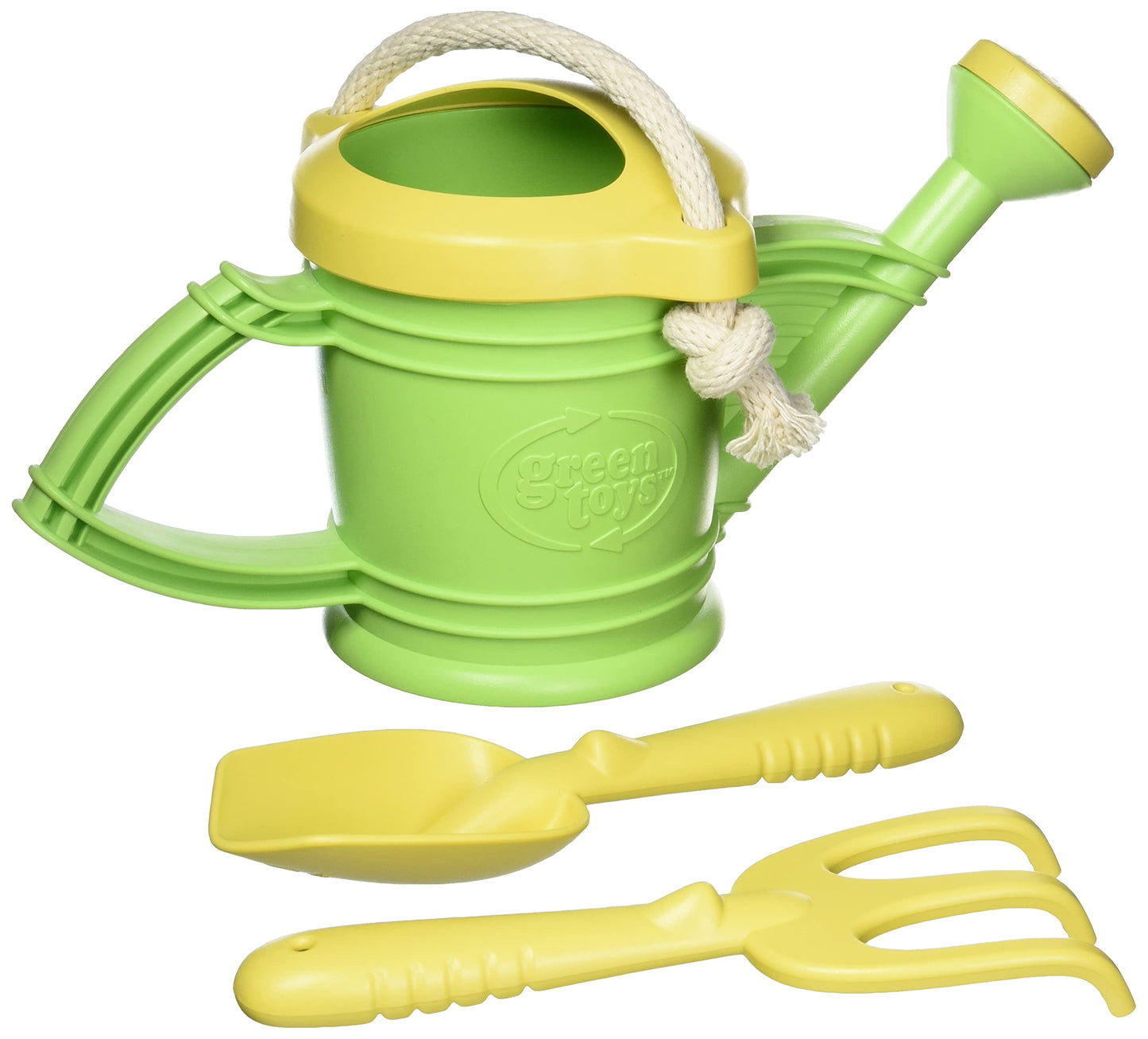 Toys Watering Can, Green 4C - Pretend Play, Motor Skills, Kids Outdoor Role Play Toy. No BPA, phthalates, PVC. Dishwasher Safe, Recycled Plastic, Made in USA, Yellow
